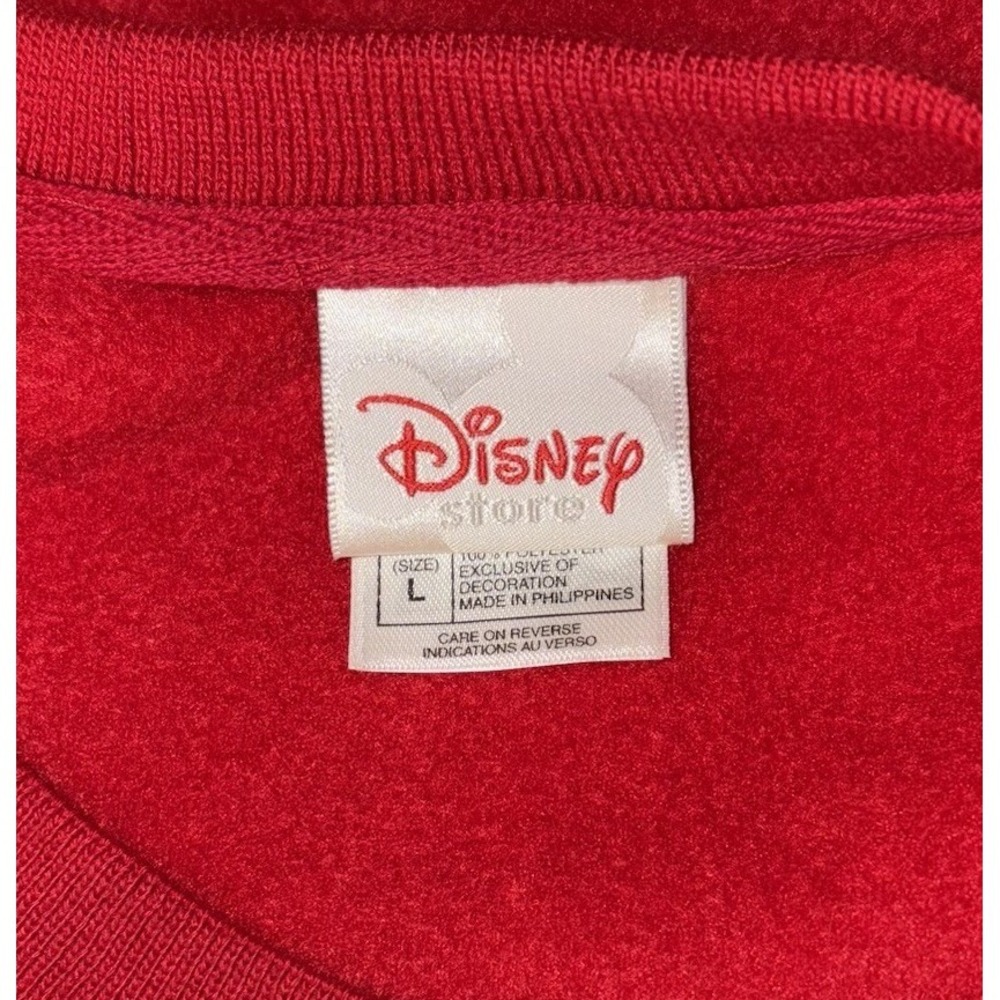 Vintage Disney Sweatshirt Mickey Mouse Adult Large Red Fleece Disney Store 90's - Picture 2 of 7
